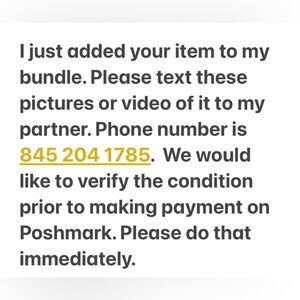 Pls text pics of your item I just added to my bundle to my partner 845 2041785.